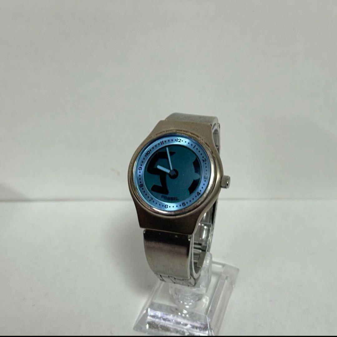 Rare y2k 00s FOSSIL Big Tic JR-8096 Blue Quartz Animated