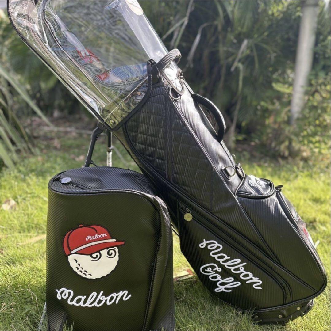 マルボン ゴルフバッグ キャディバッグ ゴルフ ブラック ブラック（黒）系 Malbon Golf(マルボンゴルフ) キャディー