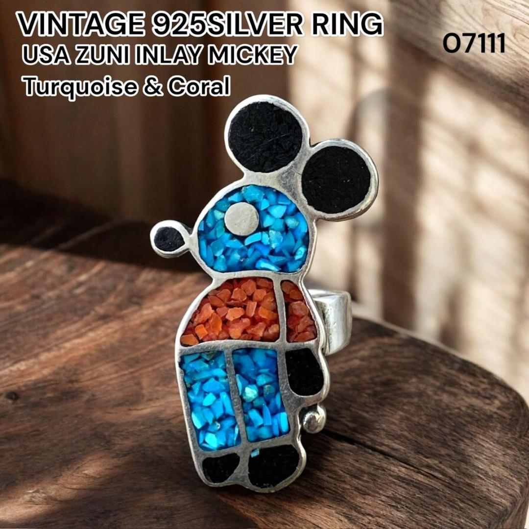 Zuni ズニ族 ミッキーマウス Mickey リング ターコイズ