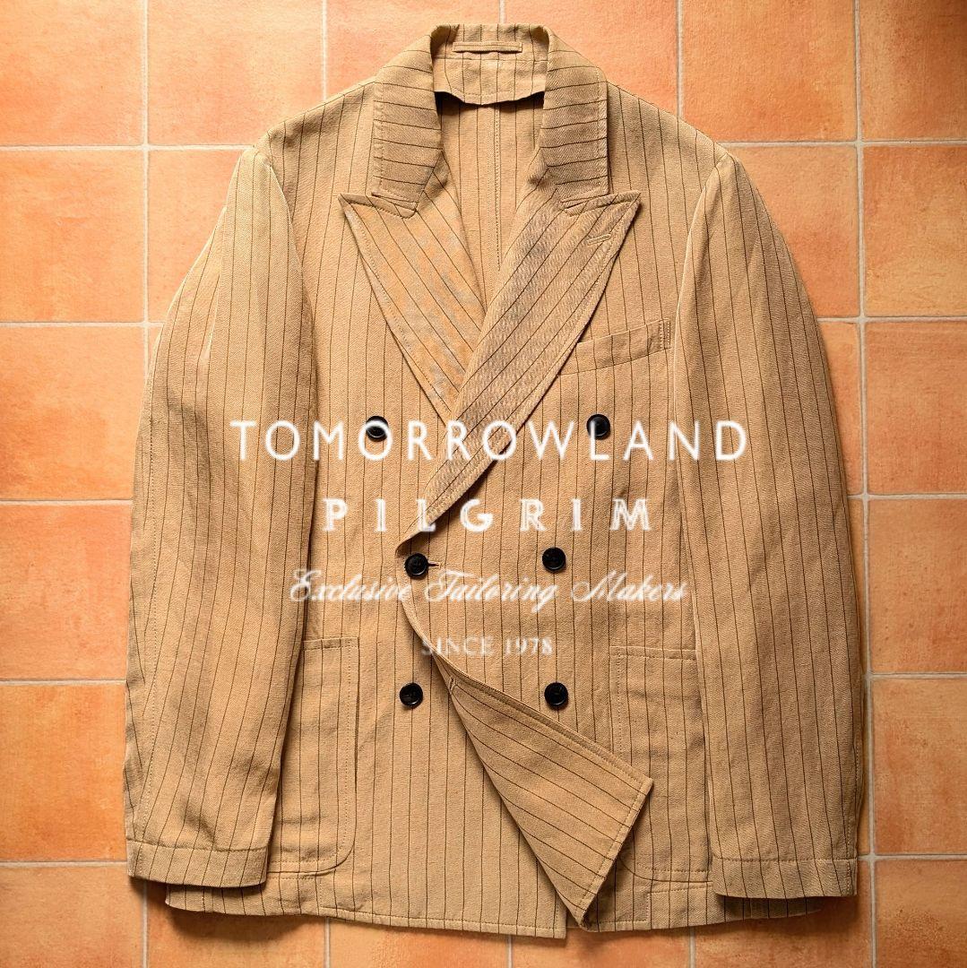 【本物新品保証】 TOMORROWLAND PILGRIM レーヨン ストライプ ベージュ リネン ジャケット・アウター