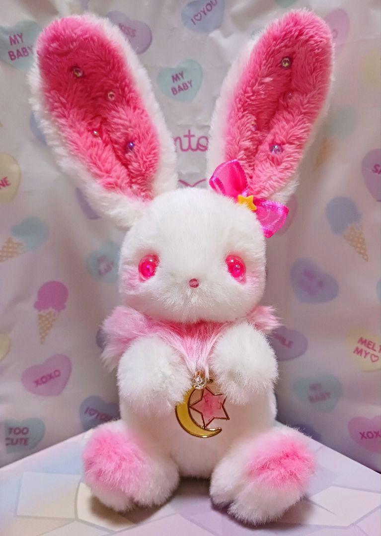 【ハンドメイド】ユメミルBunny　ぬいぐるみ(いちごみるく) ハンドメイド】ユメミルBunny ぬいぐるみ(いちごみるく) （口
