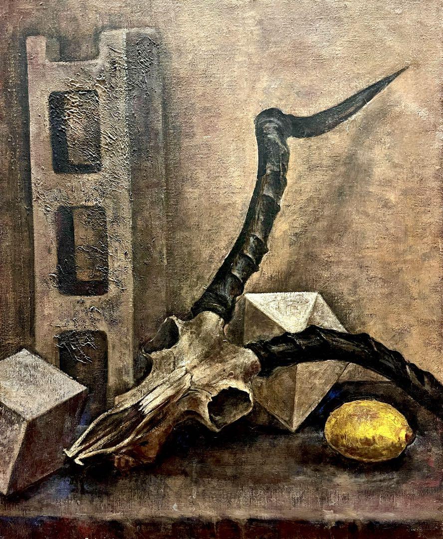静物画01 油絵 油画 自作画（小無田泉 「モレー風景」 油彩画 25