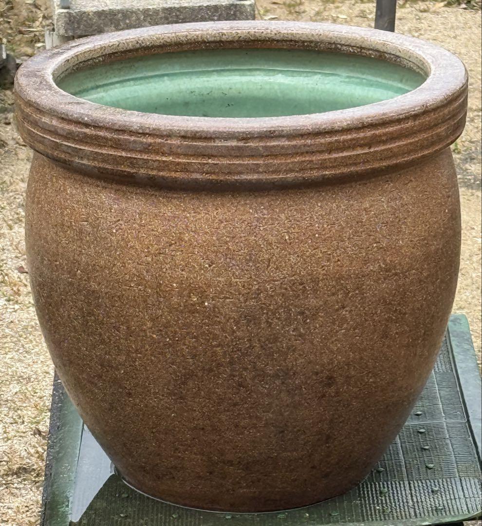 メダカ鉢 ビオトープ 睡蓮鉢 水鉢 大型（陶器 睡蓮鉢 メダカ鉢