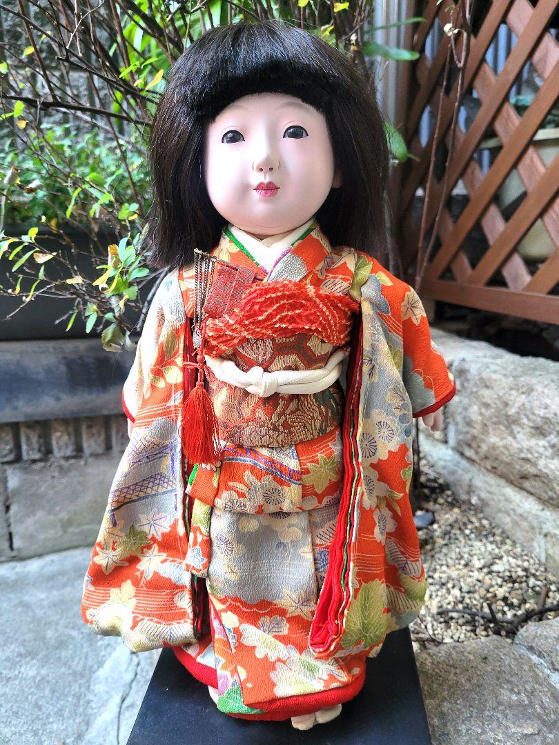 古い市松人形 女の子 玉水作 鳴き人形 （参考画像 市松人形 春水