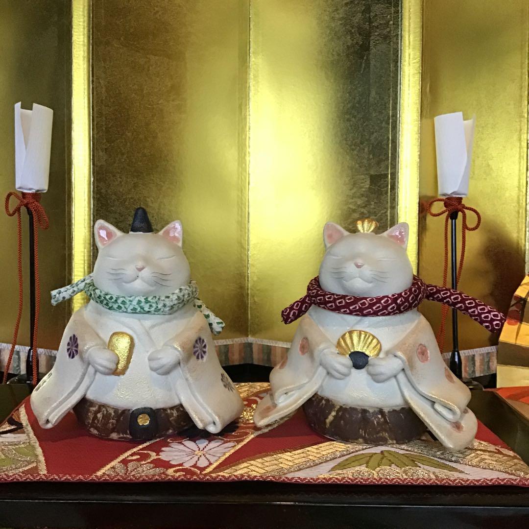 ③猫の日♡限定m(=✧ω✧=)m✧ ✧ ✧ 白猫♡白猫 猫ひな人形