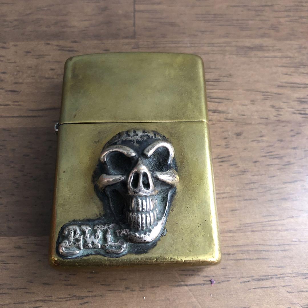 ZIPPO/ジッポー BWL/ビルウォールレザー スカル 2002年　ビンテージ ZIPPO/ジッポー BWL/ビルウォールレザー スカル 2002年