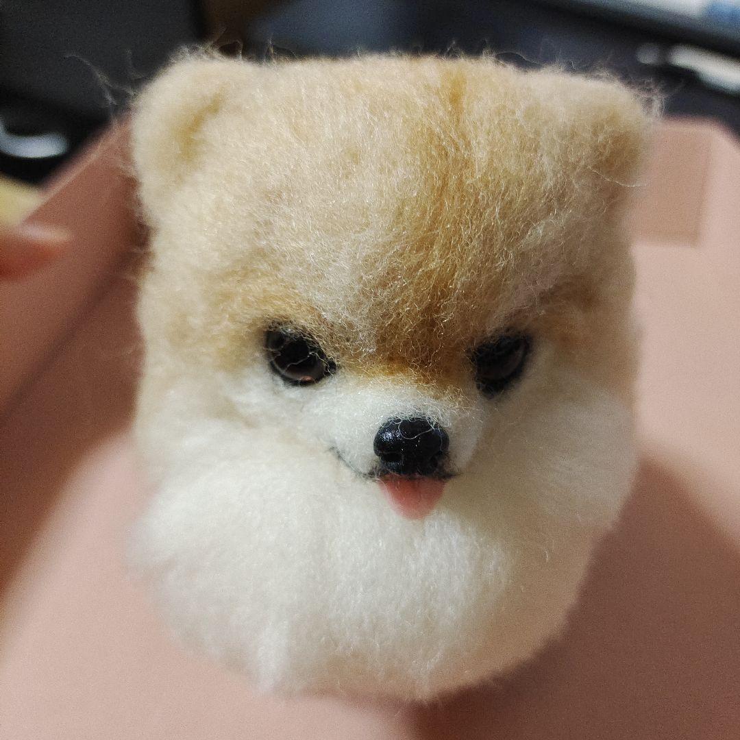 こどもの日リース　羊毛フェルト　ポメラニアン 羊毛フェルトポメラニアンを制作中です