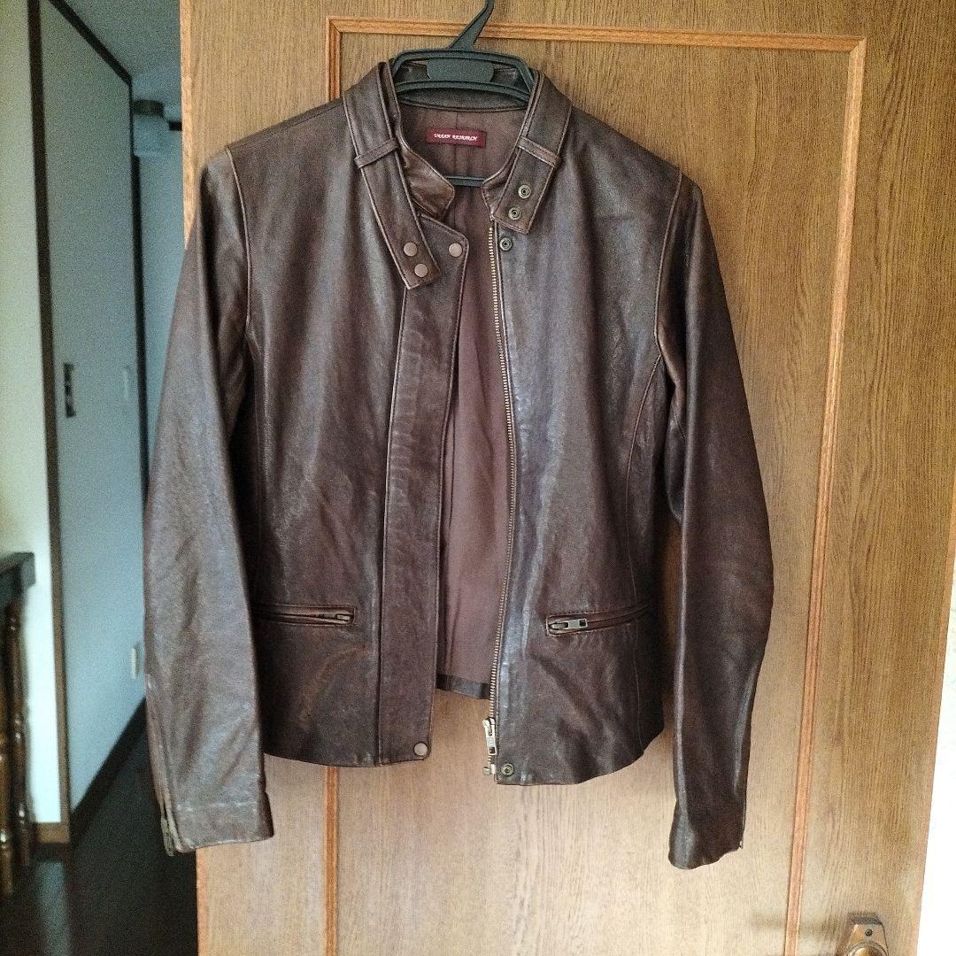 アーバンリサーチ ラムレザー ジャケット ライダース ノーカラー