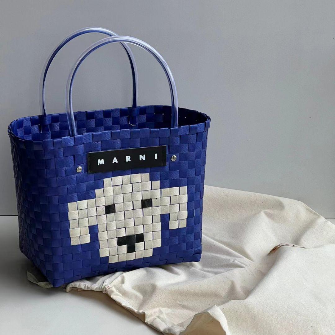 新品未使用マルニ  かごバッグ   アニマル MARNI マルニ バッグ Marni Market アニマルバスケット グレー