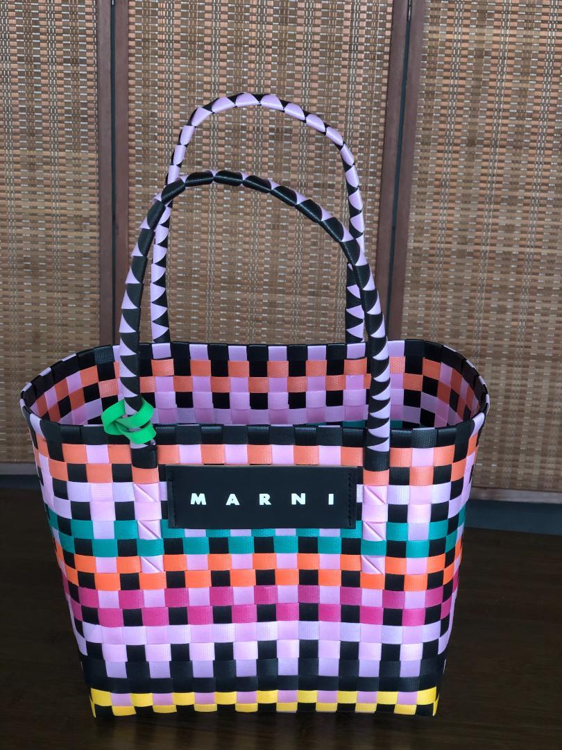 MARNI かごバッグ カラフル マルニ 花柄ミニバスケット かごバッグ レディース ピクニック
