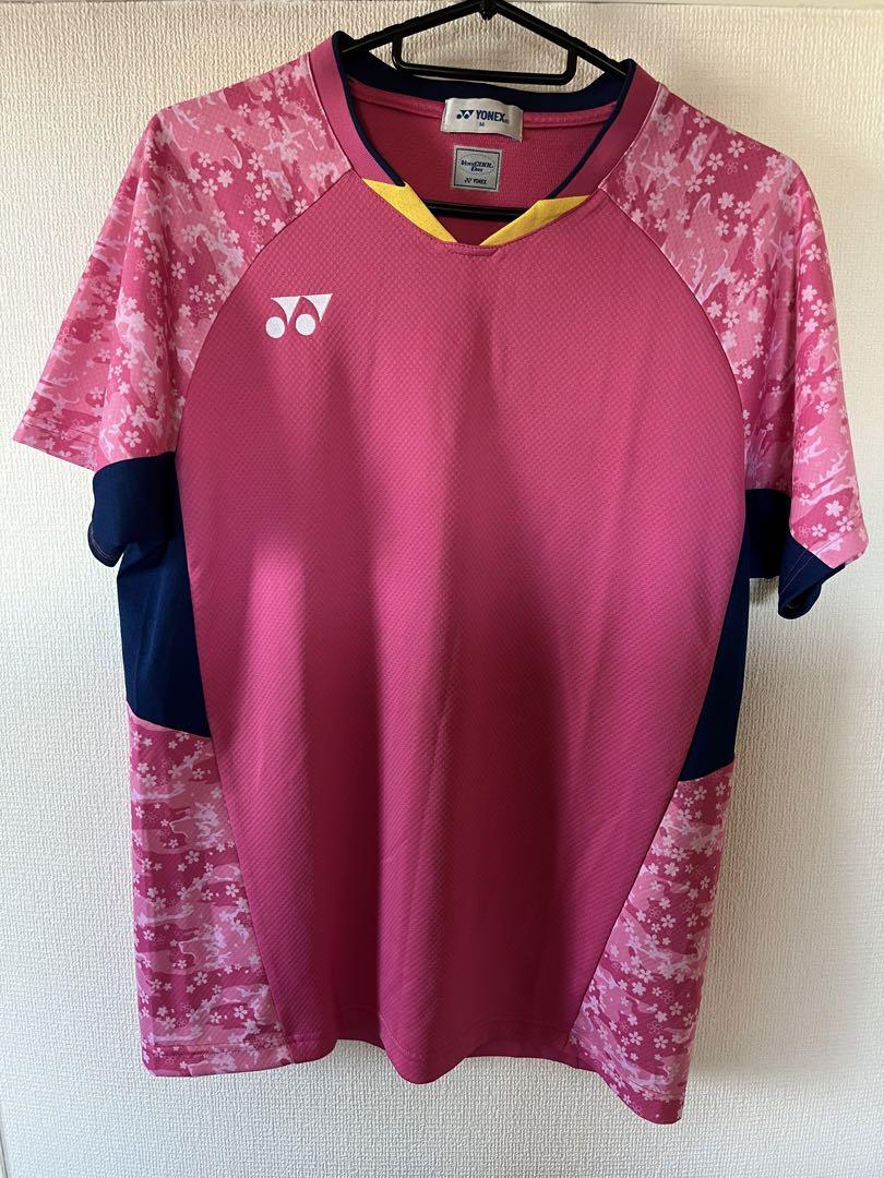 YONEX バドミントンウェア M ピンク/ネイビー 代表モデル