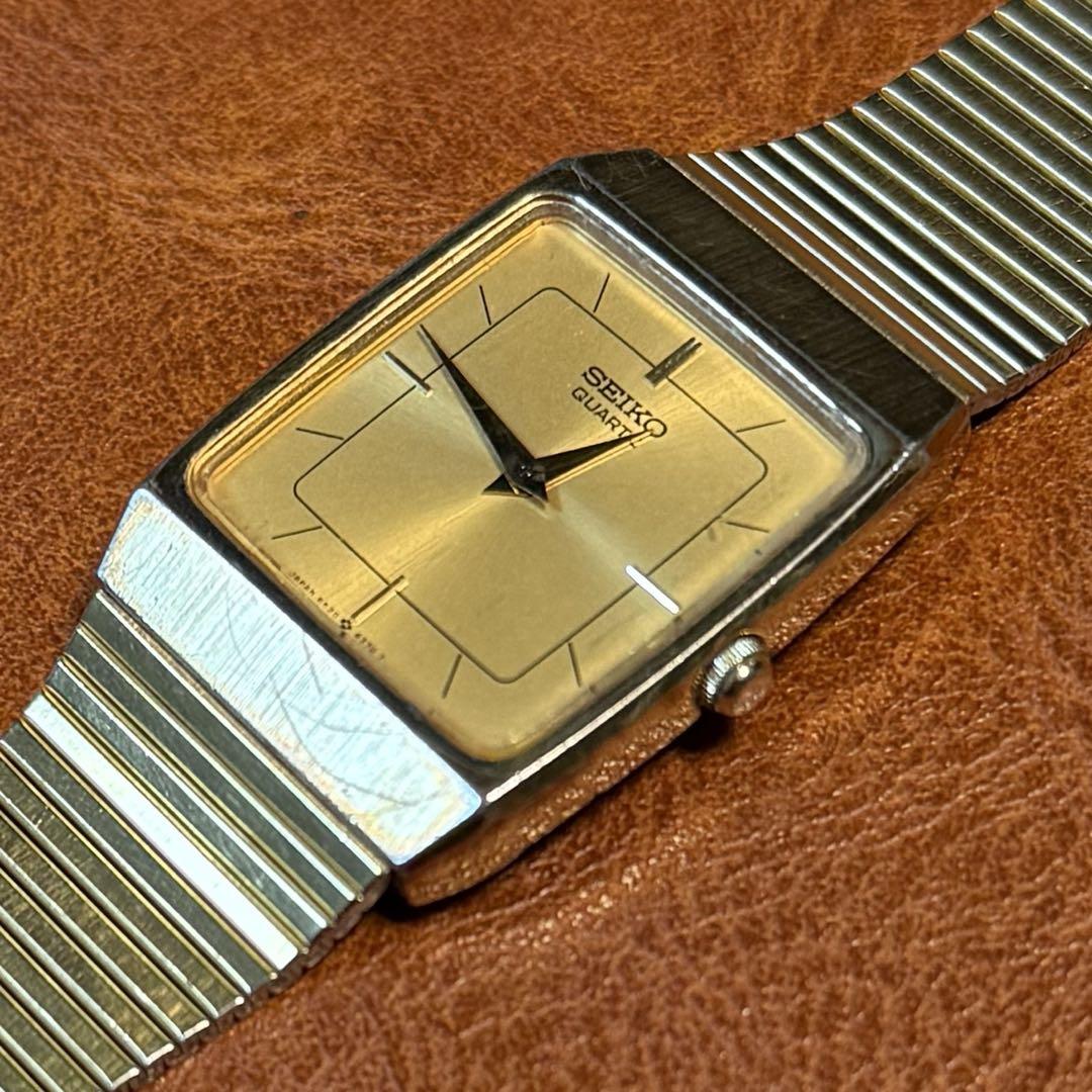 A17 希少 稼動品 SEIKO quartz スクエア型 70年代ヴィンテージ 希少 SEIKO スクエア型 80年代ヴィンテージ ジャンク品 メンズ