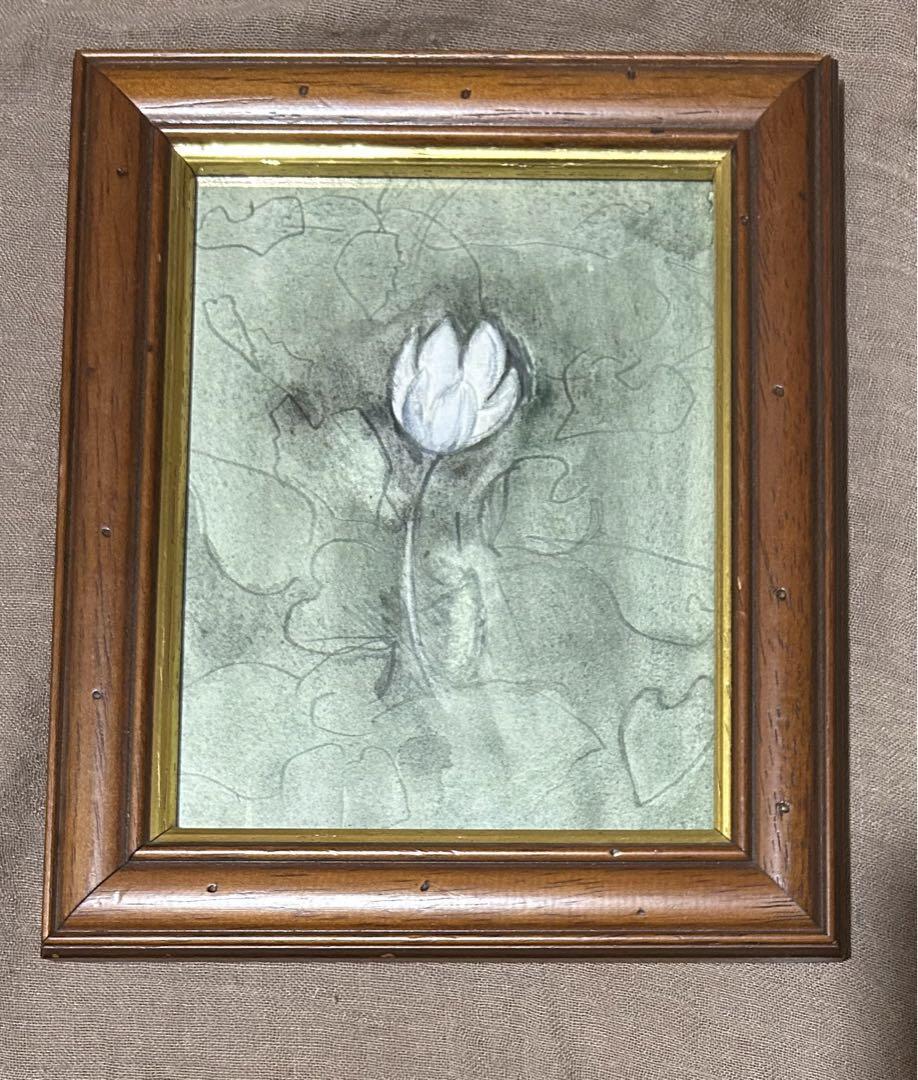 油絵　洋風　美品　高級額付き　手書き　花5 絵画 油絵 花のある風景 F20号 （高田美里） 【肉筆】【油絵