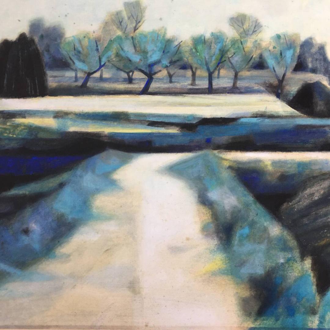 【真作保証】堂本元次 風景画 12号 額装 日本画 日展会員 京都文化功労者 巨 真作保証】堂本元次 風景画 12号 額装 日本画 日展会員（真作