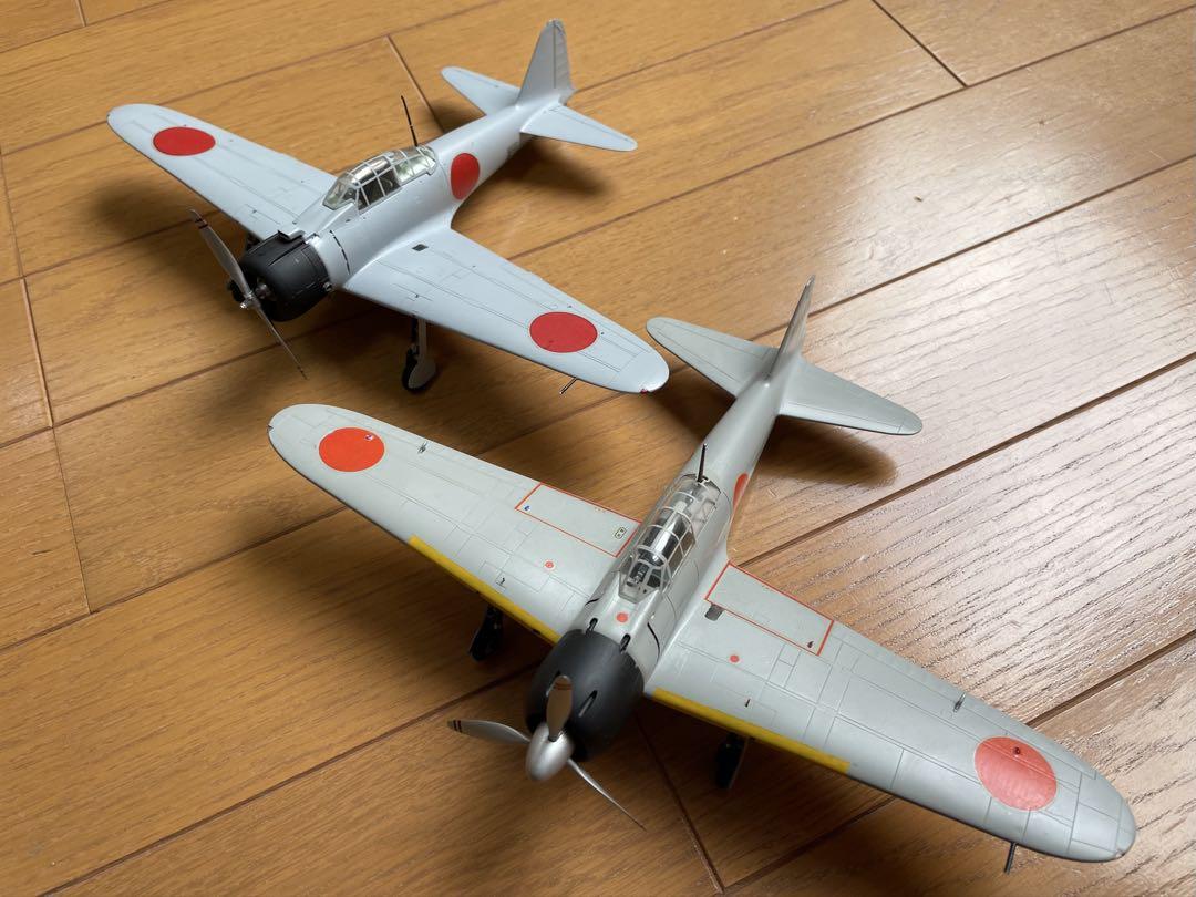 ⑴ハセガワ1/48 零戦 2機セット 戦闘機プラモデル完成品