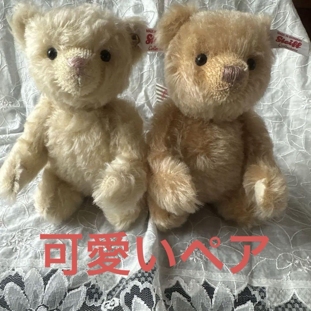 Steiff ぬいぐるみ クリーム色 2体セット Steiff ぬいぐるみ クリーム色 はら 2体セット