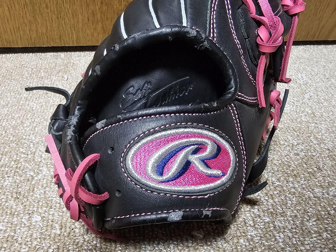Rawlings ソフトボール用グローブ 黒/ピンク（Rawlings ソフト