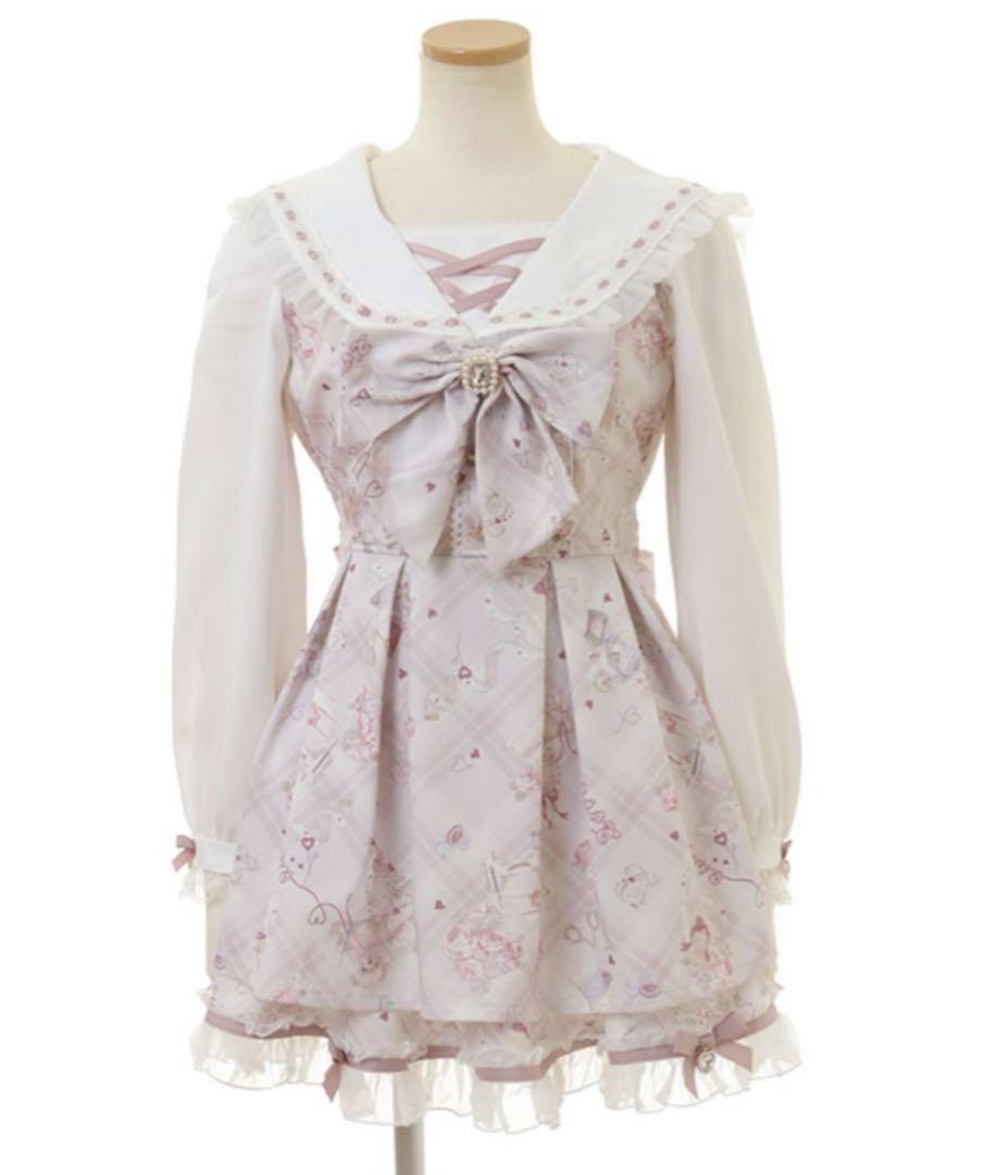リズリサLIZLISA sewing bear柄セットアップ ピンク 1605168857.jpg?1656234893