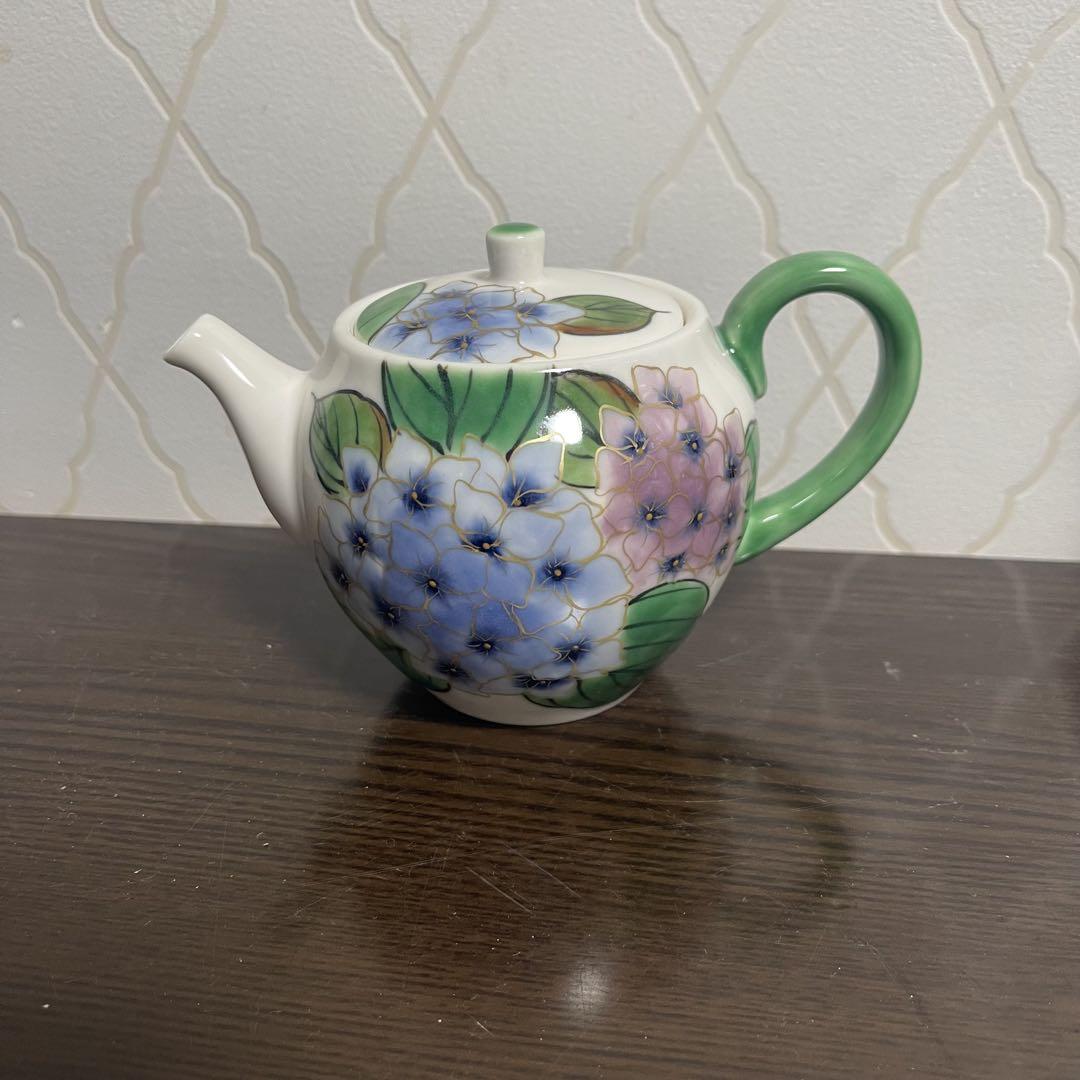 ミニポット 京都京焼清水焼 人気中国茶 陶葊 陶あん 紫陽花絵