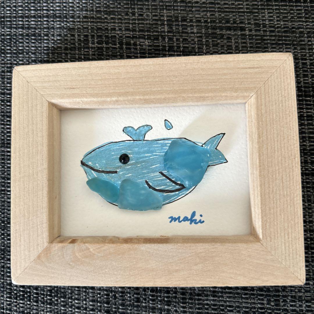 くじら】シーグラスアート （シーグラスアート『 Sea Cocktail