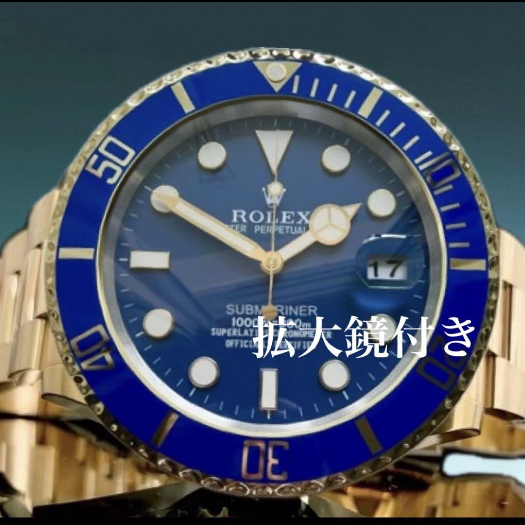 ロレックス サブマリーナ 掛け時計 新品 拡大鏡つき （ROLEX