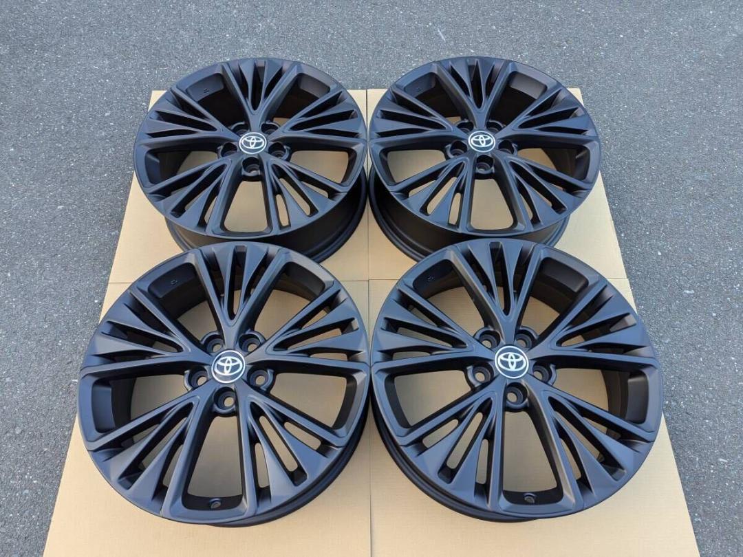 トヨタ プリウス ウイッシュ 15インチ純正ホイール マットブラック塗装2本① FOLIATEC スプレーフィルムでホイール塗装④（トヨタ プリウス