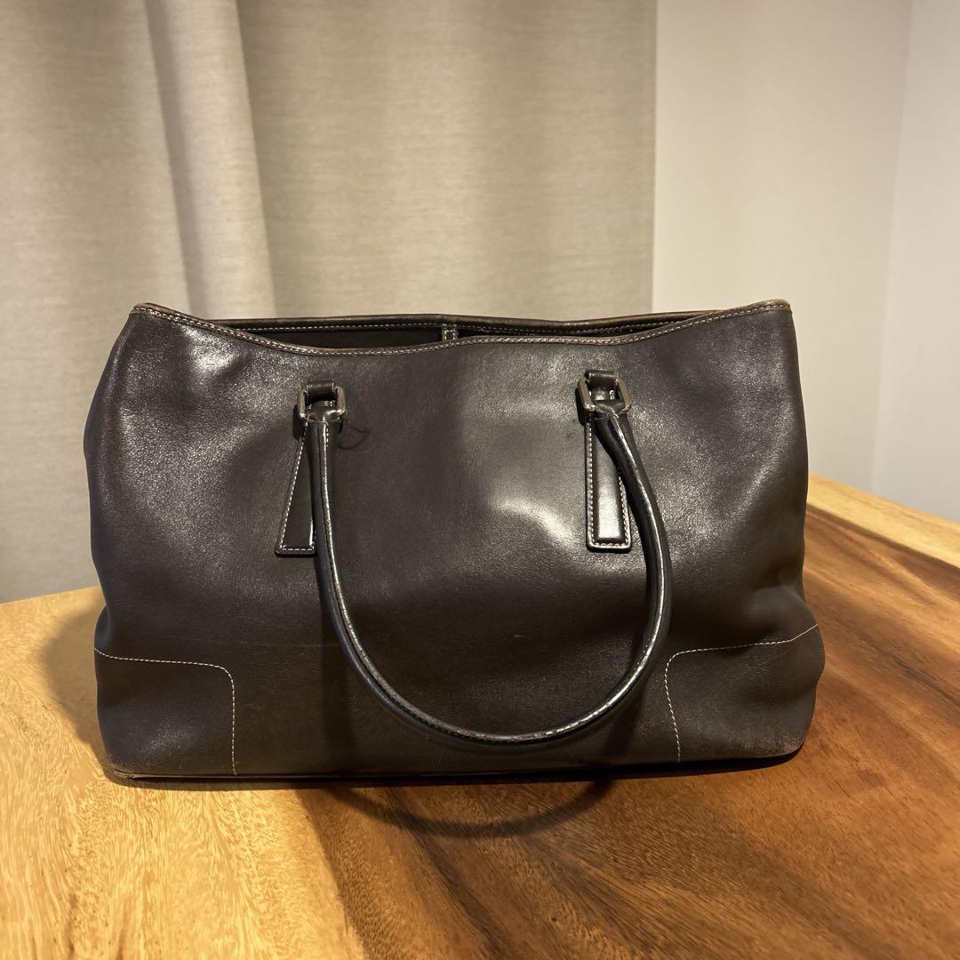 COACH 希少 オールドコーチ　70年代　ダークブラウン レザー バッグ 1円 COACH オールドコーチ カーフレザー ブラウン ターンロック