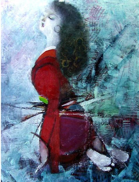 絵画 絵 油絵 F6-031201 私の愛しい女たち （5年保証』 油絵