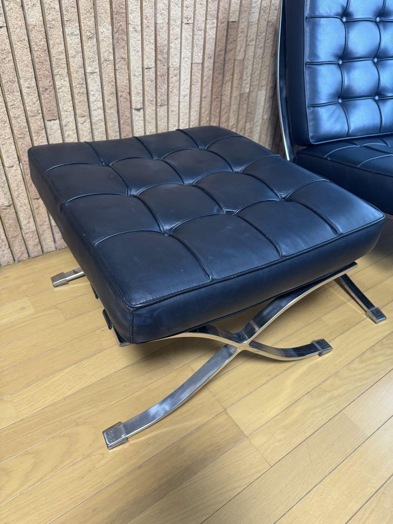 福岡引き取り限定　バルセロナチェア　チェア＋オットマンセット バルセロナチェア オットマン 引き取り歓迎 （Barcelona Chair