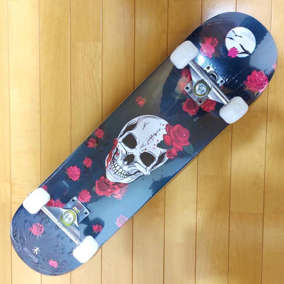 スケートボード スケボー ABEC9ベアリング採用 OK8 スカル柄