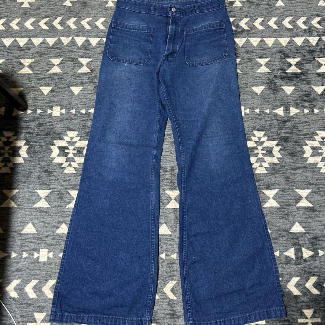 80s seafarer usnavy デニムセーラーパンツ SEAFARER - USN】ヴィンテージ セーラーデニムパンツ 巻きパンツ