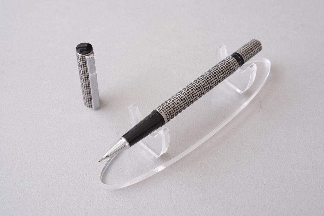 PILOT スターリングシルバー0.5mmシャープペンシル廃盤 パイロット スターリングシルバー ボールペン 格子柄 純銀 銀色