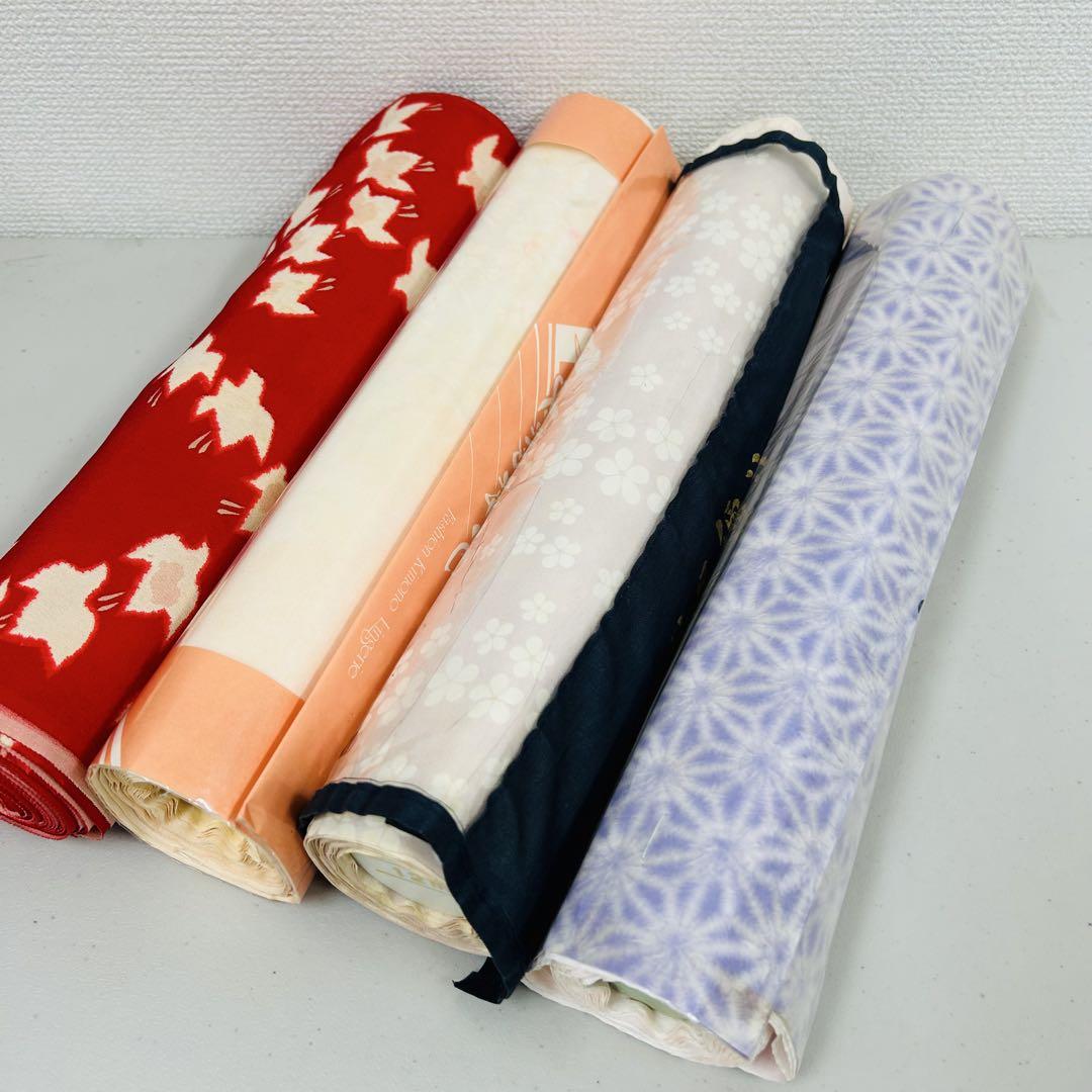 襦袢 反物 4本 まとめ売り リメイク材料 長襦袢 反物 4本 まとめ売り リメイク材料 S-216（さくらの女王
