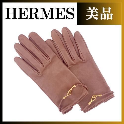 エルメス ラムスキン 手袋 グローブ レディース 茶色 7.5 グローブ エルメス 禿げ ラムスキン 手袋 グローブ レディース 茶色 7.5