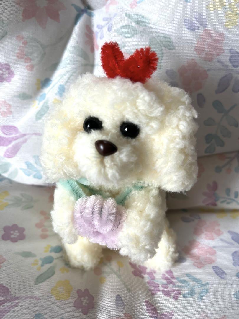 に*こ様 トイプードル ハンドメイド アートドール ハンドメイド モールドール 白 プードル 犬 （モールドール トイ