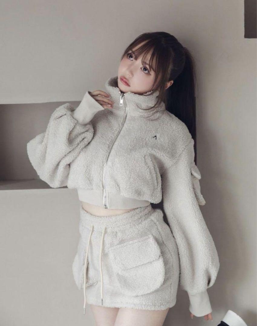 andmary miffy boa jacket & skirt 上下2点セット（ANDMARY