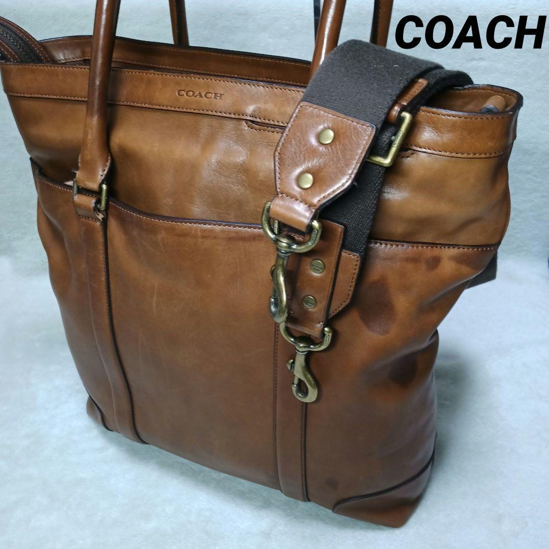 専用です。コーチ　革製ビジネスバック　2way 茶 美品✨ COACH コーチ 2way ビジネスバッグ ショルダー 本革 A4