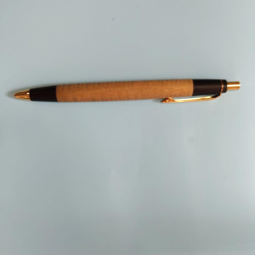野原工芸 栃縮杢 新型シャーペン0.5mm ゴールド金具 （野原工芸
