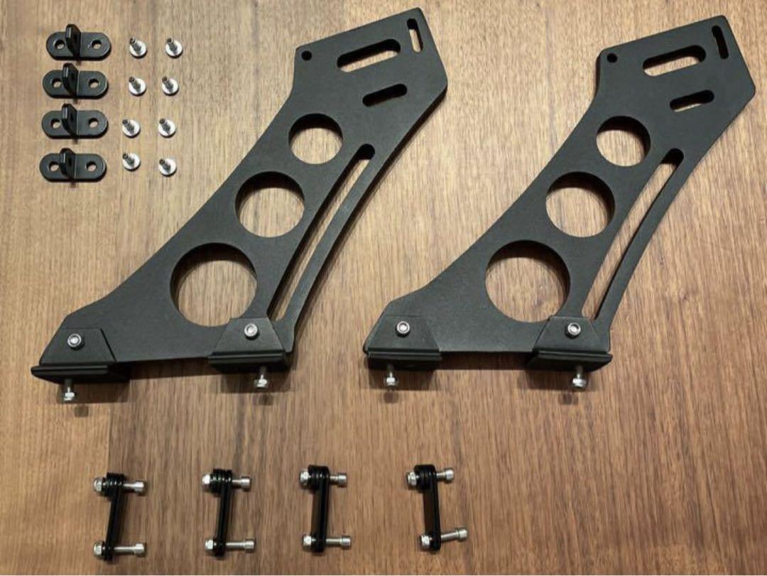 10インチ 汎用GTウイング用ステー 連接&固定パーツセット 高さ