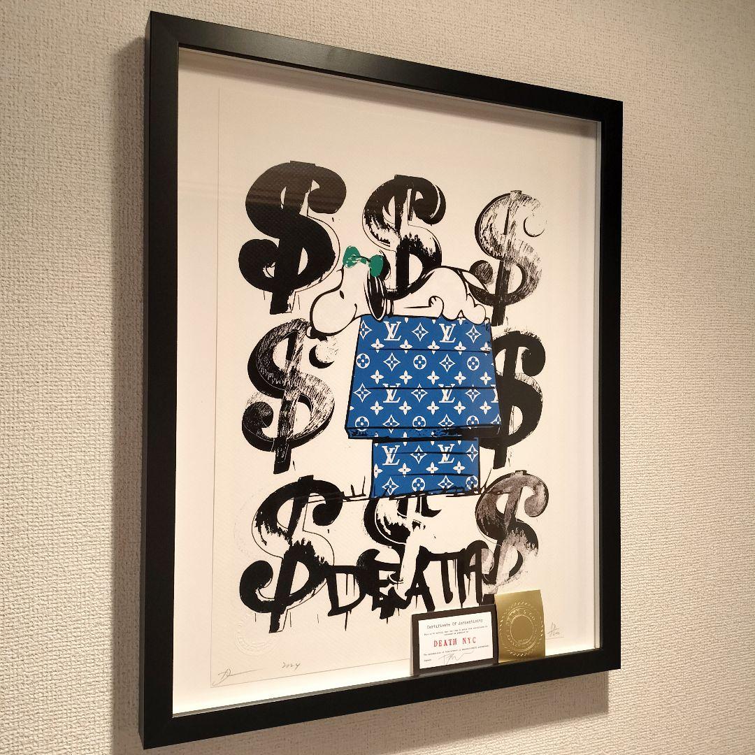 1点物！ 額装DEATHNYC  世界限定100 現代アート 気球 スヌーピ 1点物！ 額装DEATHNYC 世界限定100 現代アート 気球 スヌーピ
