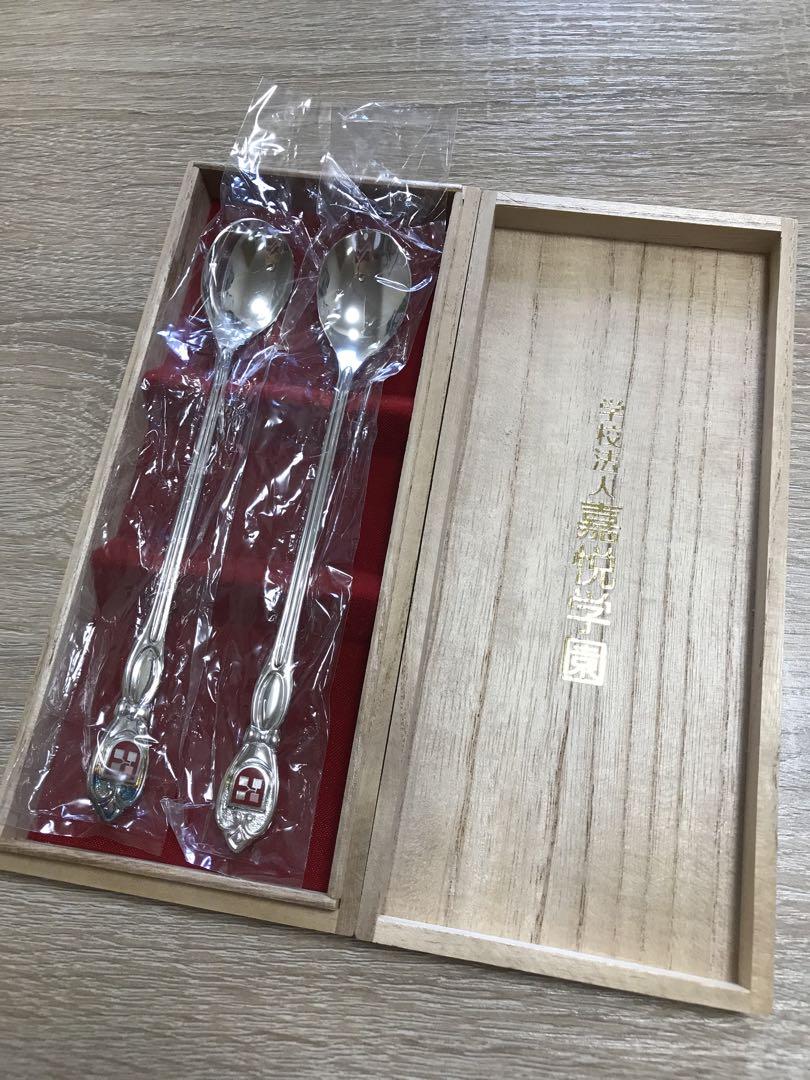 サクラ印 純銀 スプーン ☆新品未使用☆純銀製 サクラ印 スプーン1本 重量約25g 全長