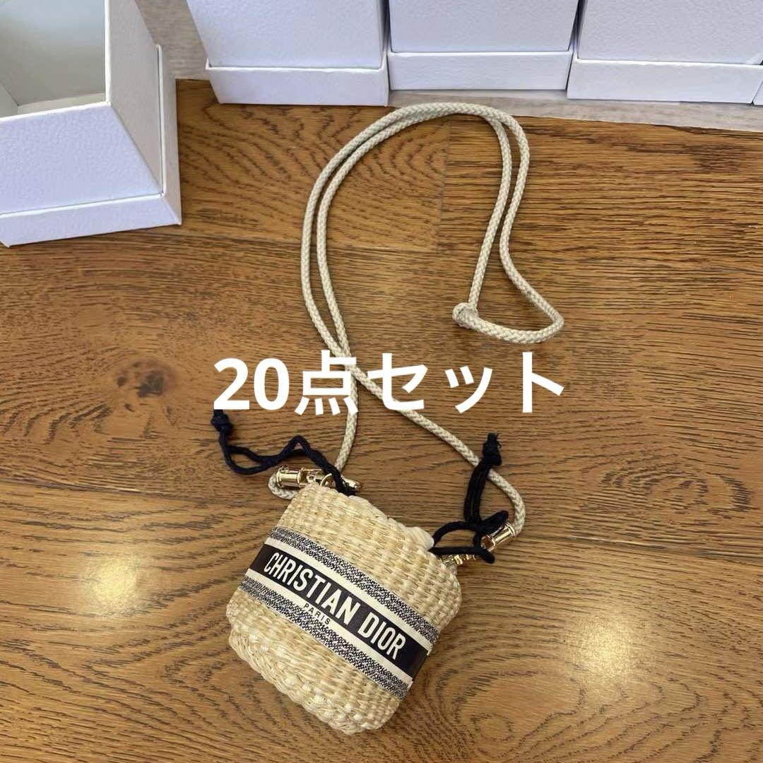新品未使用　ディオール　ノベルティ　ストローポーチショルダーバッグ 2点セット 新品 ディオール ノベルティ ストローポーチ ミニショルダー