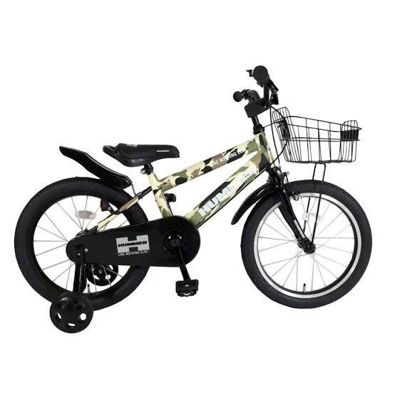 【新潟市で受け渡し】ハマー　自転車　18インチ　迷彩 HUMMER 子供用自転車 18インチ 迷彩柄 バスケット付き【引取り
