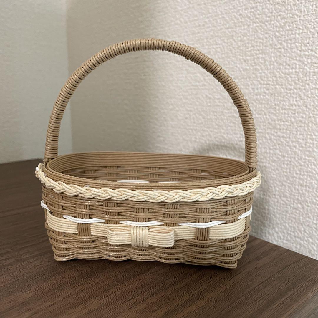 小さなバスケット クラフトバンド （化粧品の収納にも！クラフト