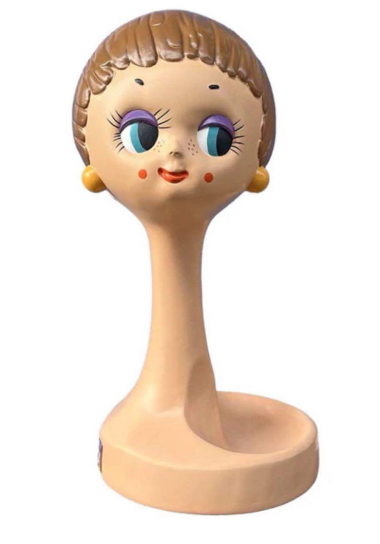 ツィッギー マネキン ヘッド ブラウン ディスプレイ twiggy レトロ ツィギーヘッドマネキンブラウン （ヴィンテージマネキンヘッド