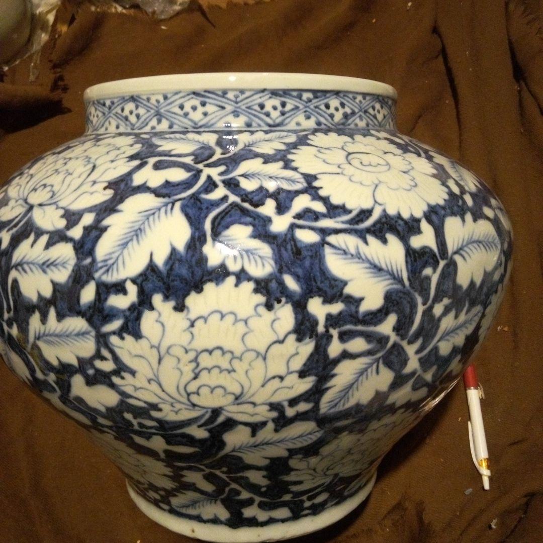 ET様専用 中国陶磁器 元染付 華大壺 （江戸中期 島津献上品 極上