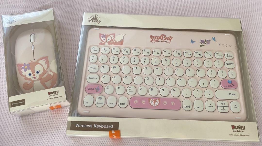 香港ディズニーランド　ダッフィー　ワイヤレスキーボード　ワイヤレスマウス　セット 香港ディズニー限定】ダッフィー ワイヤレスキーボード&マウスセット