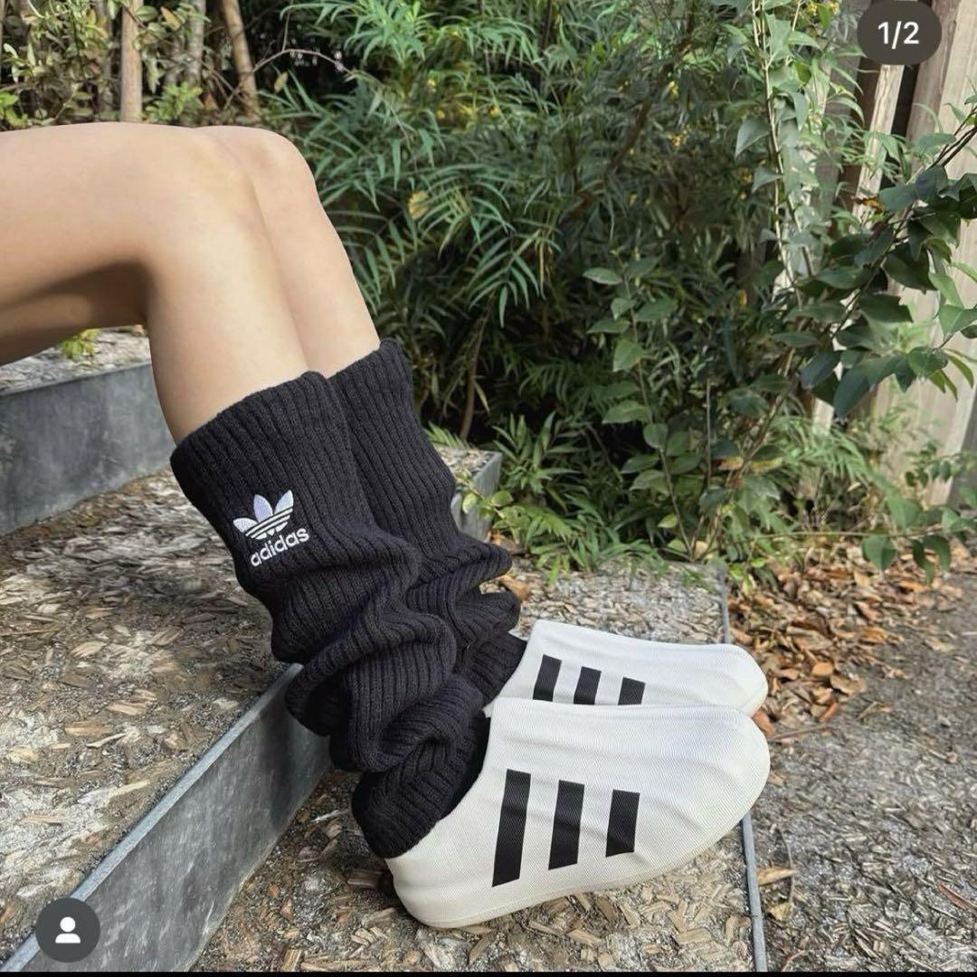adidas レッグウォーマー 2点セット 黒白