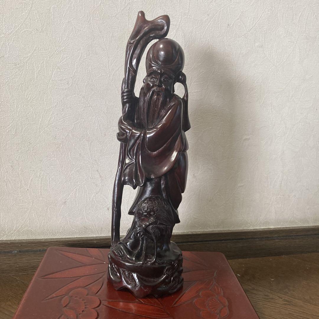 桃仙人　陶器製　長寿 Yahoo!オークション - 長寿の神様 中国美術【一刀彫 桃仙人置物