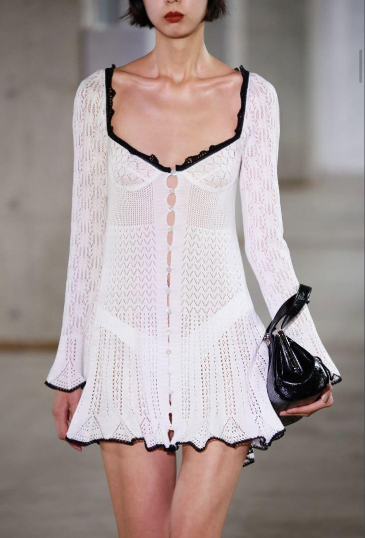 美品　FETICO LACE KNIT MINI DRESS ホワイト　サイズ1 美品 FETICO LACE KNIT MINI DRESS ホワイト サイズ1 - メルカリ